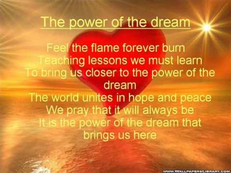 the power of dream lyrics